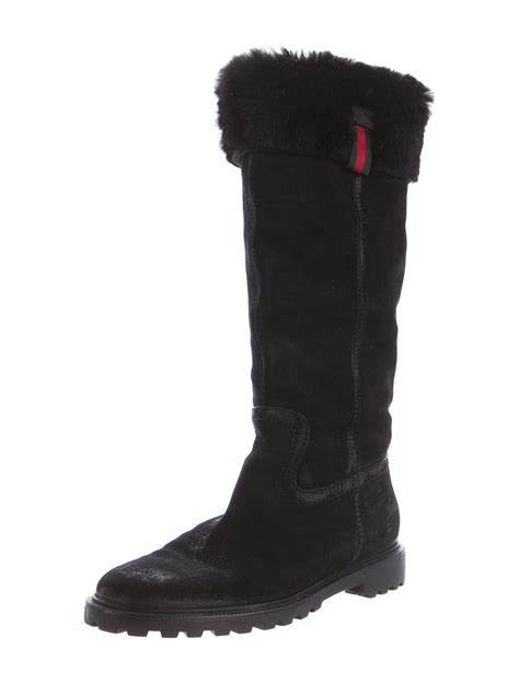 gucci rabbit fur boots|Gucci waterproof boots.